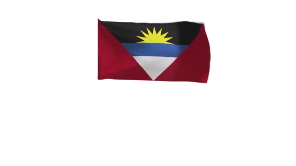 Renderização Bandeira Antígua Barbuda Acenando Vento — Vídeo de Stock