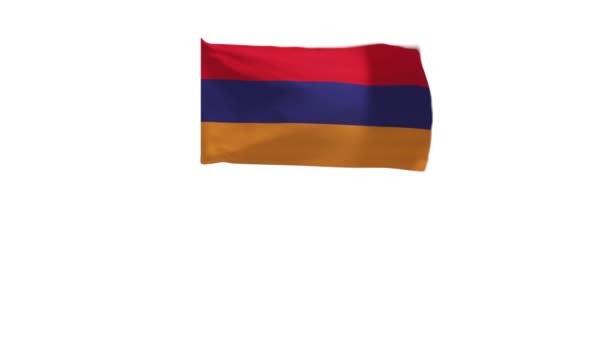 風に揺れるアルメニア国旗の3Dレンダリング — ストック動画
