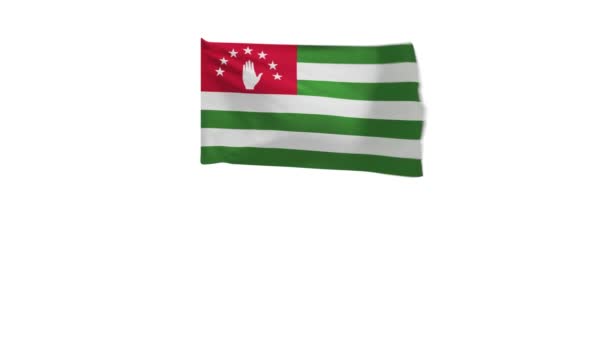 Återgivning Abchaziens Flagga Vinkande Vinden — Stockvideo