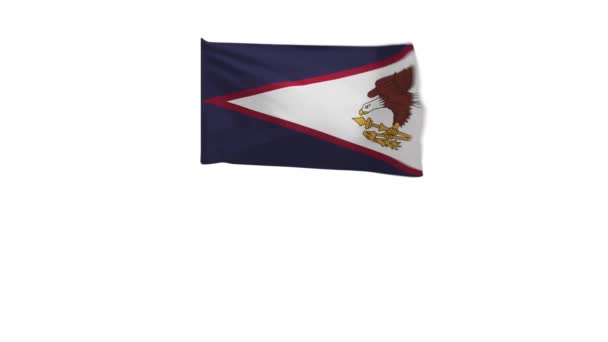 風に揺れるアメリカ領サモアの旗の3Dレンダリング — ストック動画
