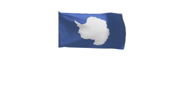Renderelés Zászló Antarktisz Integetett Szélben — Stock videók
