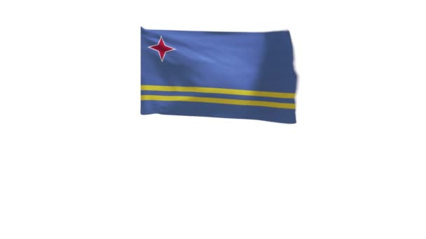 Återgivning Flaggan Aruba Viftar Vinden — Stockvideo