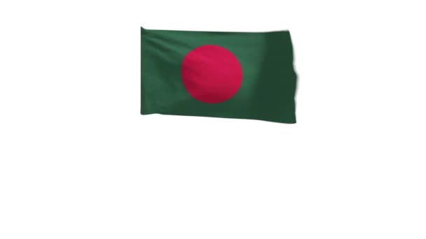 Representación Bandera Bangladesh Ondeando Viento — Vídeos de Stock