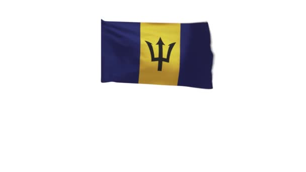 Renderowanie Flagi Barbadosu Machając Wietrze — Wideo stockowe