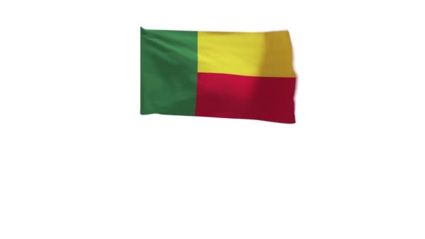 Renderowanie Flagi Beninu Machając Wietrze — Wideo stockowe