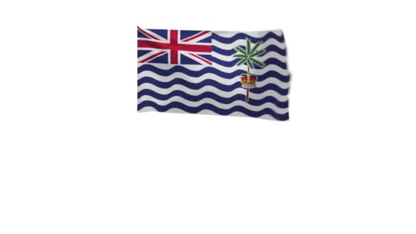Rendering Della Bandiera Del Territorio Britannico Dell Oceano Indiano Sventolando — Video Stock
