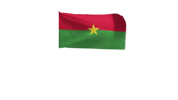 布基纳法索国旗在风中飘扬的三维渲染 — 图库视频影像