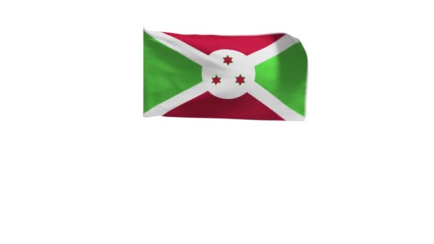 Renderelés Zászló Burundi Integetett Szélben — Stock videók