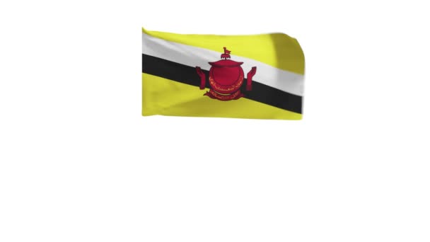 Renderização Bandeira Brunei Acenando Vento — Vídeo de Stock