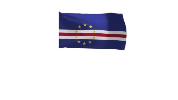Rüzgarda Sallanan Cape Verde Bayrağının Görüntüsü — Stok video
