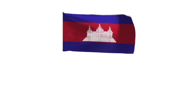Renderowanie Flagi Kambodży Machając Wietrze — Wideo stockowe
