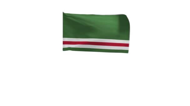 Weergave Van Vlag Van Tsjetsjeense Republiek Ichkeria Wapperend Wind — Stockvideo