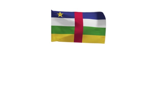 Rendering Della Bandiera Della Repubblica Centrafricana Sventolando Nel Vento — Video Stock