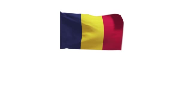 Vykreslování Vlajky Čadu Vlnící Větru — Stock video