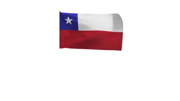 Şili Bayrağının Rüzgarda Dalgalanan Görüntüsü — Stok video