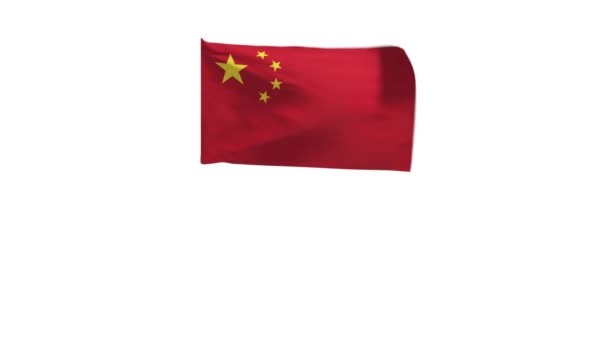 Rüzgarda Dalgalanan Çin Bayrağının Görüntüsü — Stok video