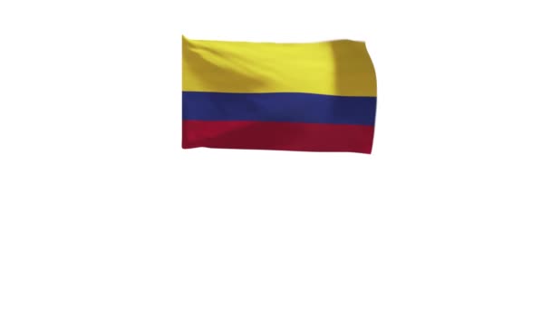 Рендеринг Флага Колумбии Машущего Ветром — стоковое видео
