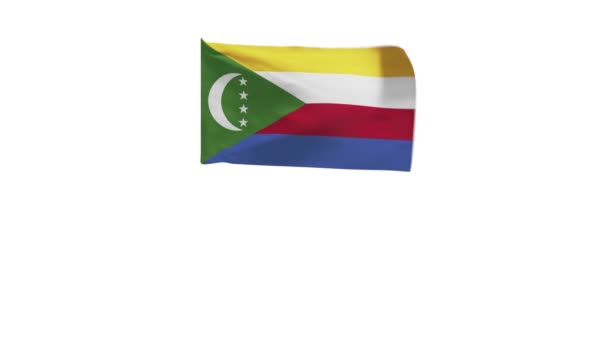 Darstellung Der Flagge Der Komoren Die Wind Weht — Stockvideo