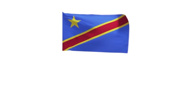 Рендеринг Прапора Демократичної Республіки Конго Розмахуючи Вітром — стокове відео