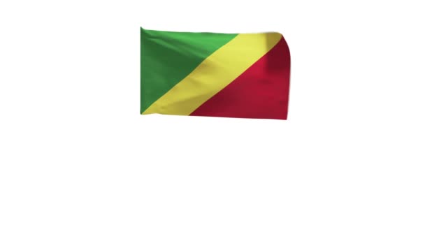 Renderização Bandeira República Congo Acenando Vento — Vídeo de Stock