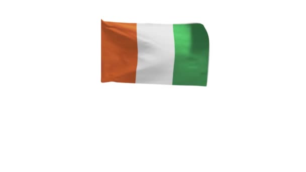 Darstellung Der Flagge Der Elfenbeinküste Die Wind Weht — Stockvideo