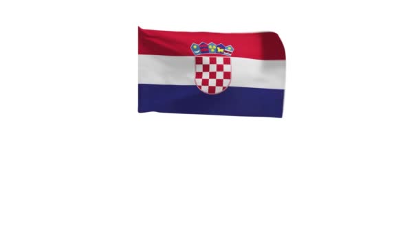 Renderowanie Chorwackiej Flagi Machając Wietrze — Wideo stockowe