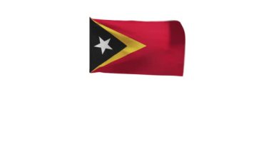 Doğu Timor bayrağının rüzgarda dalgalanan 3D görüntüsü.