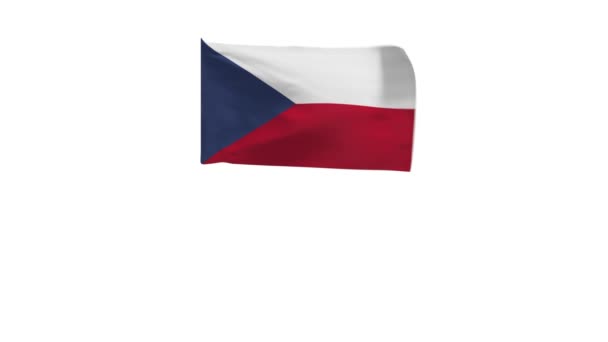 Рендеринг Флага Чешской Республики Машущего Ветром — стоковое видео