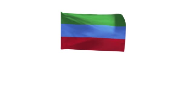 Рендеринг Флага Дагестана Машущего Ветром — стоковое видео