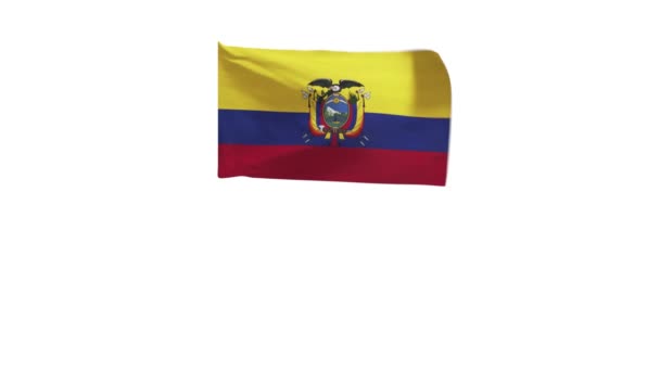 Vykreslování Vlajky Ekvádoru Vlnící Větru — Stock video