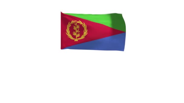 風に揺れるエリテリアの旗の3Dレンダリング — ストック動画