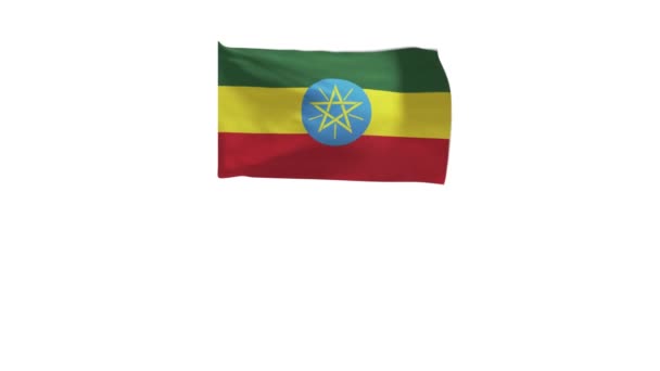 Representación Bandera Etiopía Ondeando Viento — Vídeos de Stock