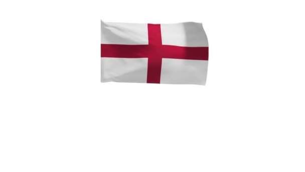 Рендеринг Флага Англии Машущего Ветром — стоковое видео