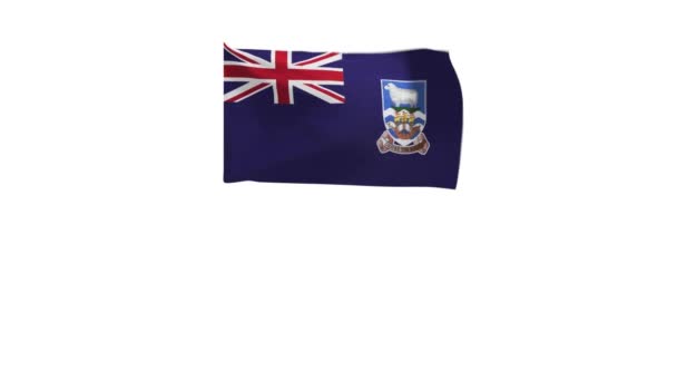 Renderelés Zászló Falklandi Szigetek Integető Szél — Stock videók