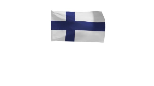 Vykreslování Vlajky Finska Vlnící Větru — Stock video