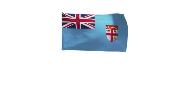 Rendering Flag Fiji Waving Wind — Stock Video