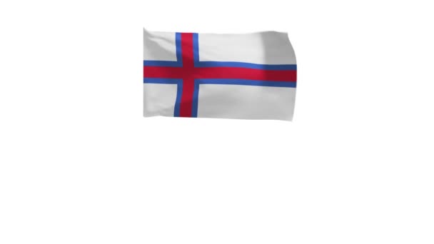 Renderização Bandeira Das Ilhas Faroé Acenando Vento — Vídeo de Stock