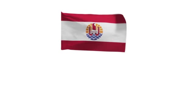 Renderização Bandeira Polinésia Francesa Acenando Vento — Vídeo de Stock