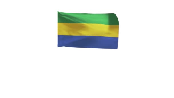 Representación Bandera Gabón Ondeando Viento — Vídeos de Stock