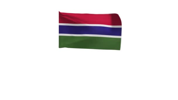 Vykreslování Vlajky Gambie Vlnící Větru — Stock video