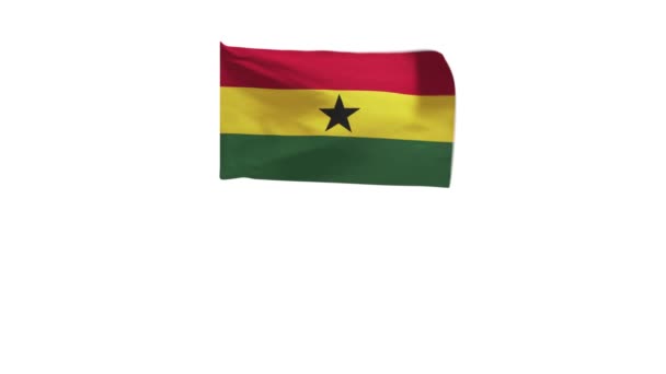 Återgivning Ghanas Flagga Vinkande Vinden — Stockvideo
