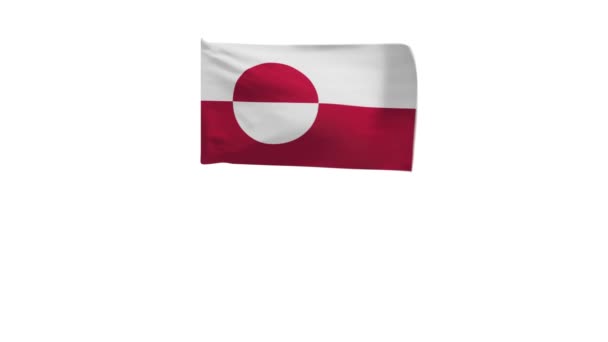 Representación Bandera Groenlandia Ondeando Viento — Vídeos de Stock