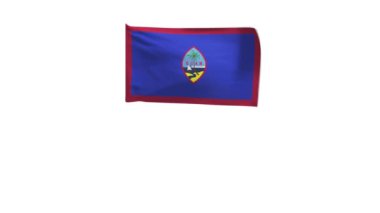 Rüzgarda dalgalanan Guam bayrağının 3D görüntüsü..