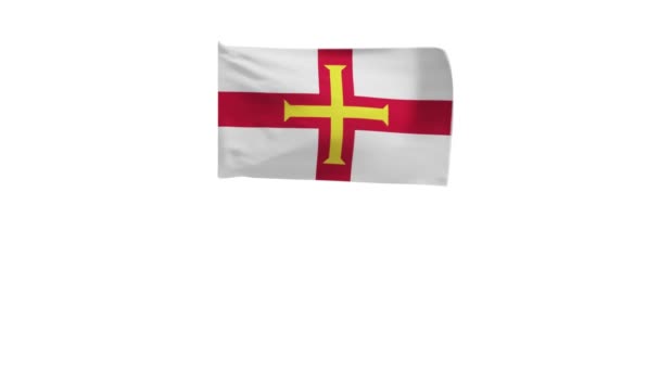 Renderização Bandeira Guernsey Acenando Vento — Vídeo de Stock