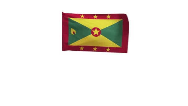 Рендеринг Флага Гренады Машущего Ветром — стоковое видео