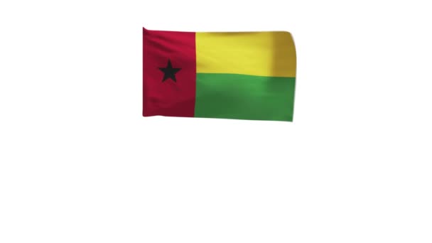 Representación Bandera Guinea Bissau Ondeando Viento — Vídeo de stock