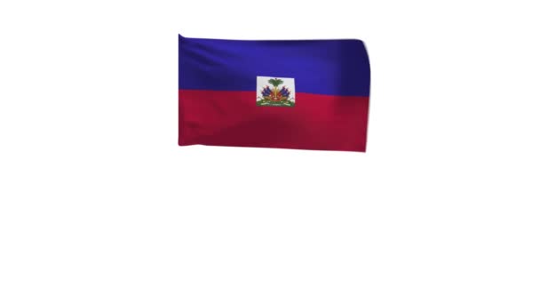 Representación Bandera Haití Ondeando Viento — Vídeos de Stock