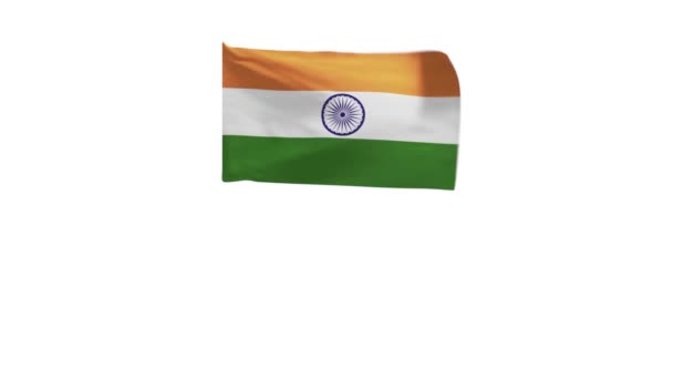 Рендеринг Флага Индии Машущего Ветром — стоковое видео