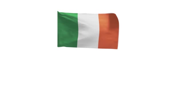 爱尔兰国旗在风中飘扬的3D渲染 — 图库视频影像