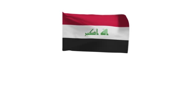 Renderização Bandeira Iraque Acenando Vento — Vídeo de Stock